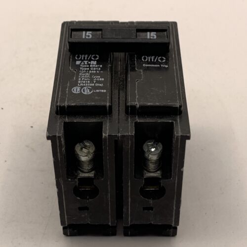 Eaton BR215 Double Pole Circuit Breaker - Black