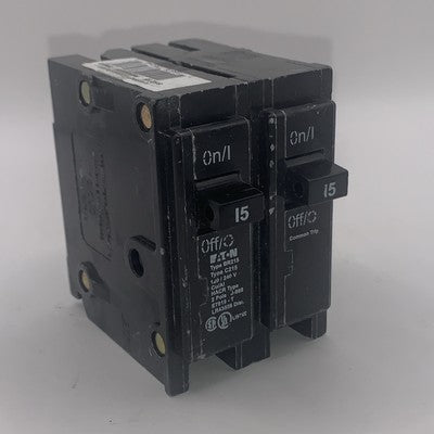 Eaton BR215 Double Pole Circuit Breaker - Black