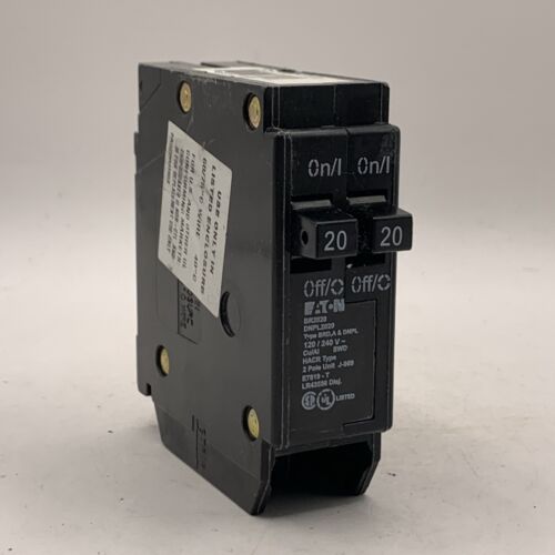 Eaton BR2020 20A 120V Tandem Breaker - Black