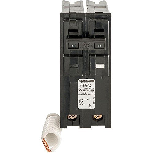 Square D Homeline HOM215CAFI – 2‑Pole 15 A Combination Arc-Fault Circuit Interrupter (AFCI) Breaker