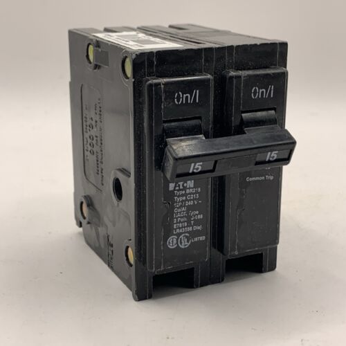 Eaton BR215 Double Pole Circuit Breaker - Black