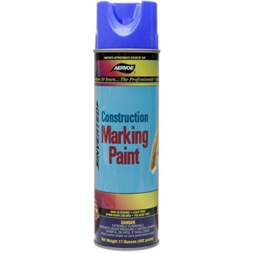 Aervoe 254 – 20-Oz Lead-Free Non-Clogging Construction Marking Paint Spray, Blue