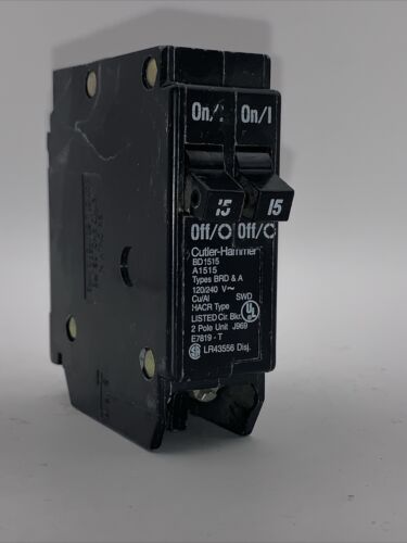 Eaton BD1515 TWIN/TANDEM BREAKER~15 AMPS~2 ONE POLE UNITS~TYPE BD TANDEM