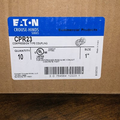 Eaton Crouse-Hinds Series CPR23 Compression Type 1" Conduit Coupling (10 pcs Box)