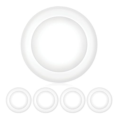 PARMIDA (2 Pack) 5/6 Inch Dimmable LED Disk Light Surface Flush Mount 15W